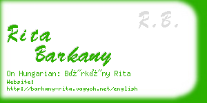 rita barkany business card